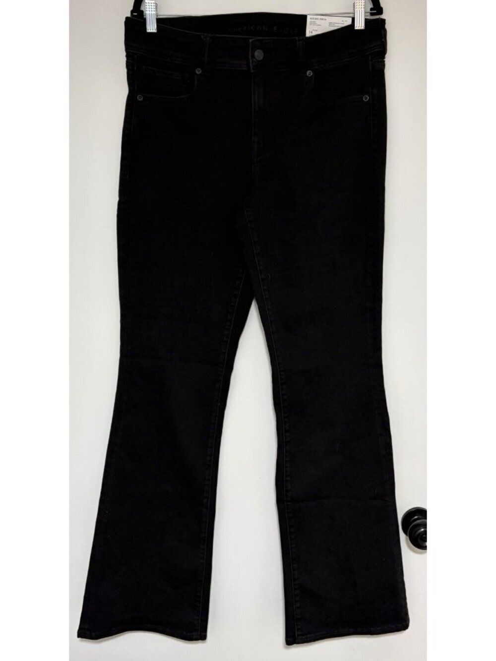 American Eagle Women’s Black Next Level Stretch Kick Boot Jeans Size 14T NWT